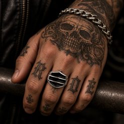 Vintage Stainless Steel Biker Signet Ring - Freedom, Strength, faith | Worldwide Shipping | Buyer Protection