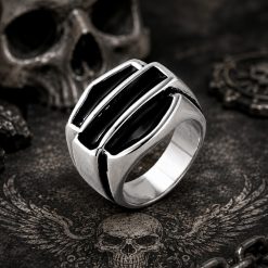 Alternative view of Vintage Stainless Steel Biker Signet Ring - Freedom, Strength, faith  | Secure Checkout | Tracked Shipping | 7-Day Easy Returns