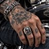 Gothic Ride Free Skull Piston Stainless Steel Ring | Heavy Metal Biker Band | Secure Checkout | Tracked Shipping | 7-Day Easy Returns
